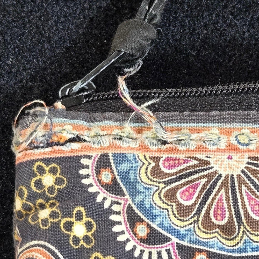 Vera Bradley Quilted Cotton Paisley Tote Bag Shoulder Purse Zip *flaw - Picture 9 of 11